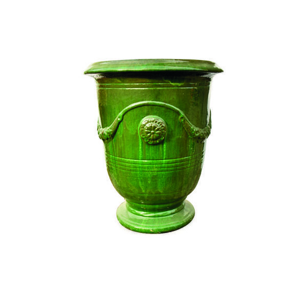 VASI Terracotta smaltata Anduze verde set 3 pz. 214205