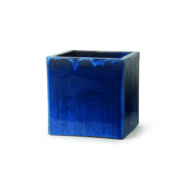 VASI Terracotta smaltata Cubo blu set 3 pz. 214768
