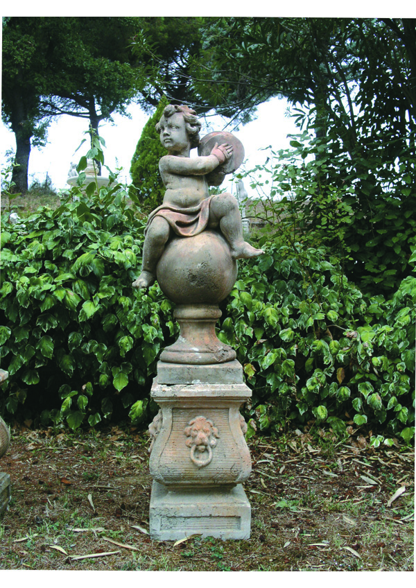 GIARDINO Statue Putto con piatti su sfera 14206